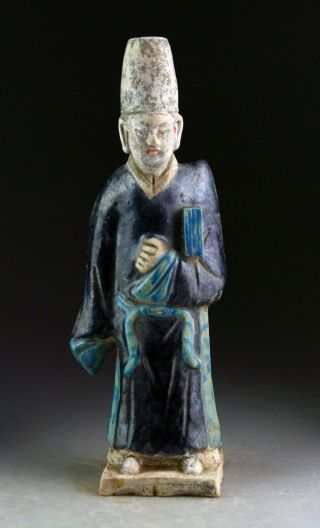 Sc Large & Ming Dynasty Pottery Attendant Or Official