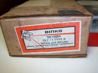 Vintage Binks Wren Air Brush Set 1 Type B with Case & Box 2