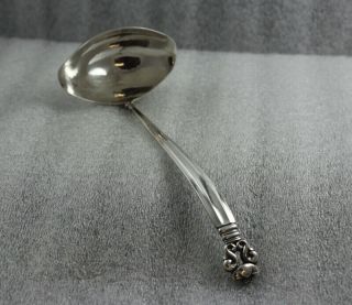 Georg Jensen Acorn Solid Sterling Silver Hammered Gravy Ladle 7 1/2” Two Spouts