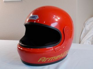 Shoei Full Face Vintage Motorcycle Helmet Xl Extra Large Red Snell 1980 Er 2 Ii