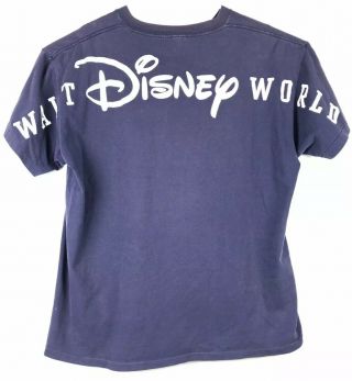Vintage Walt Disney World 1995 Spell Out Blue Single Stitch T - Shirt Sz L / XL 2