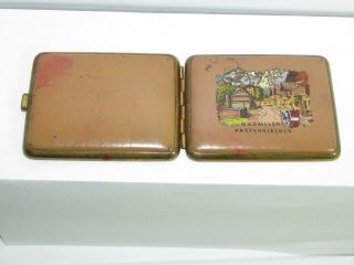 Vintage Garmisch Partenkirchen Metal And Leather Hard Cigarette Case