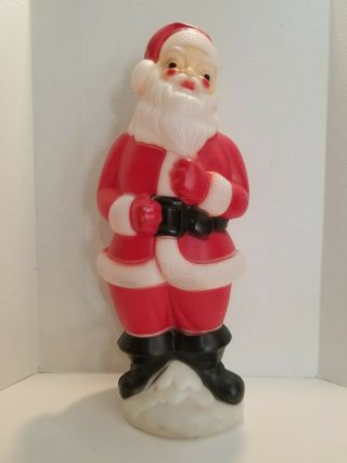 Vintage Plastic Blow Mold Santa Claus,  22 Inches Tall,  1973,  In