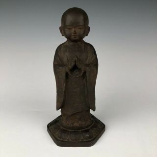 D536 Japanese Antiques Bronze Copper Tomozawa Masahiko Jizo statue Buddhism 2