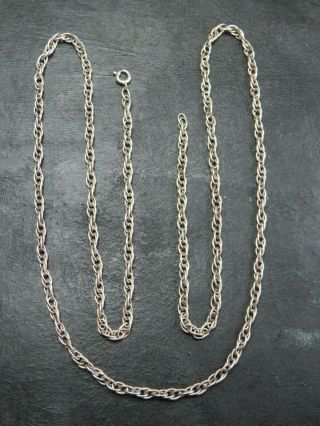 Vintage Sterling Silver Prince Of Wales Link Necklace Chain 26 Inch C.  1980