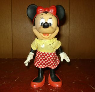 Vintage Walt Disney Productions R.  Dakin 1970s? 8 " Tall Minnie Mouse Figure Doll