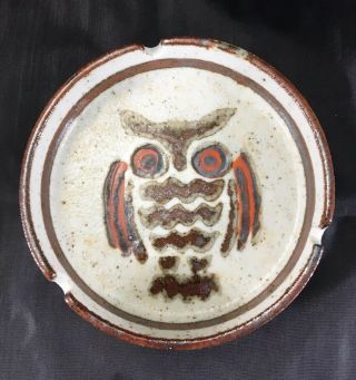Vintage Owl Ashtray Otagiri Japan Stoneware Hand Crafted