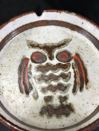 Vintage Owl Ashtray Otagiri Japan Stoneware Hand Crafted 2