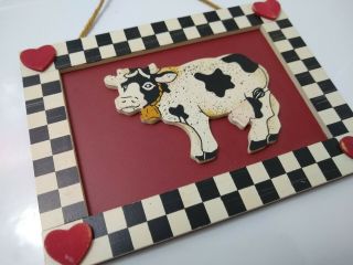 Vintage Dairy Farm Cow Painted Sign Country Farmhouse.  8 " X 6 "