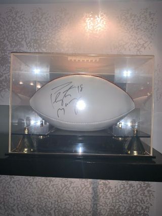 Peyton Manning Signed Autographed Nfl Football In Display Case