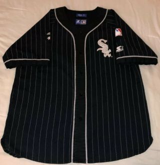 Vintage Chicago White Sox Starter Pinstripe Jersey Mlb 90’s Xl Extra Large
