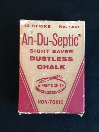 Vintage Binney & Smith An - Du - Septic Sight Saver Dustless Chalk No.  1401