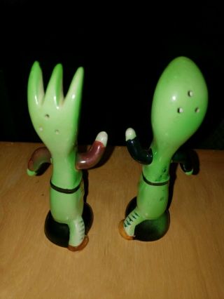 Vintage Salt and Pepper Shakers Japan Anthropomorphic Spoon And Fork RARE 2