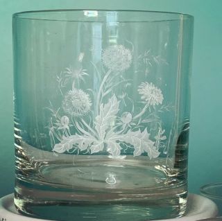 Vintage Set Of 6 Dandelion Juice Glasses Heavy Bottom