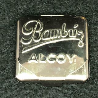Vintage Bambu Alcoy Silver Metal Cigarette Rolling Papers Holder Case Spain