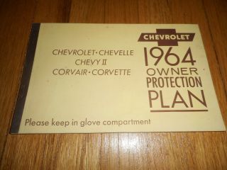 1964 Chevrolet Owner Protection Plan Booklet Chevelle Corvette Corvair Chevy Ii