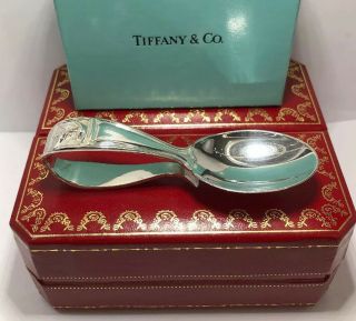 Rare Tiffany & Co Sterling Silver Mother Goose Baby Curved Spoon 925 Shower Gift