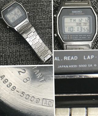 Vintage 1981 Seiko A939 - 5000 Alarm Chronograph Quartz Digital Watch A939 - 5009