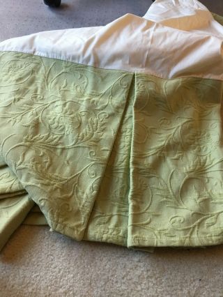 Vintage Green Matelasse Cotton Queen Bedskirt Bed Skirt Dust Ruffle Linen Source