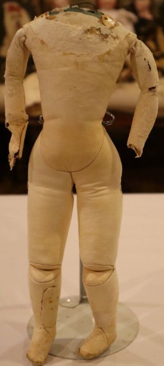 Antique French Bisque Kid Doll Body,  12 " Tall & 4 " Across Shoulders
