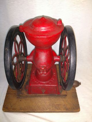 Antique C 1898 Philadelphia Enterprise Coffee Grinder Mill 2 Wheel Cast Iron