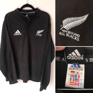 Size Large Vintage Zealand All Blacks 2000 2002 Home Rugby Shirt Adidas H