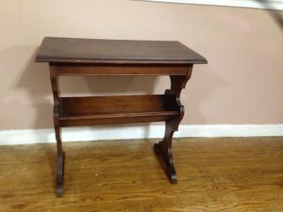 Vintage Solid Wood Side End Table Or Nightstand With Shelf 24 " H/ 24 " L/ 12 " W