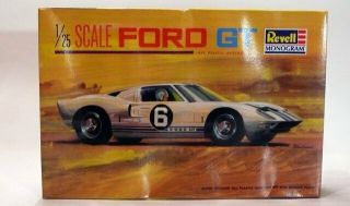 Revell Monogram Ford Gt,  1/25 Scale,  1965 Race Car,  Open Box,  Complete
