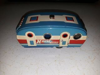 Vintage Antique Tin Toy House Trailer Camper Great Colors Nm Cond.