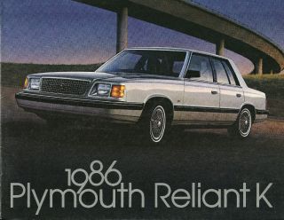 1986 Plymouth Reliant K Car Brochure:se,  Le,  Wagon,