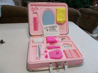 Vintage Barbie Vanity Case 1973 Mattel Pink W/accessories,  Instructions