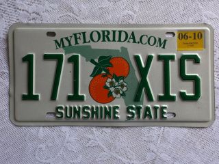 Florida Trailer License Plate Sunshine State Double Orange Jun 2010 Decal