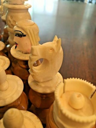 Antique Chess Set,  Hand - Carved,  Possibly Cursed