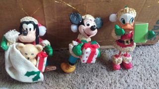 Vintage Disney Christmas Ornaments - Goofy,  Mickey Mouse,  Donald Duck