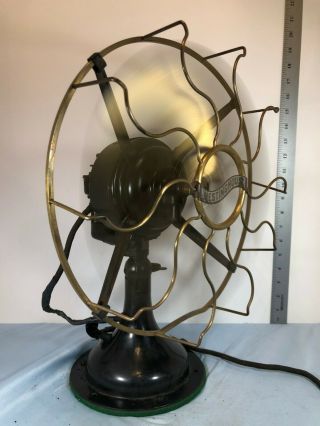 Antique 12 " Westinghouse Oscillator Fan 164848b Brass & Brass -