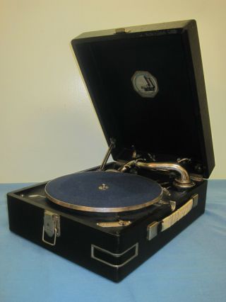 Gramophone.  Antique Soviet Russia Portable Phonograph.  1930 - 1940.