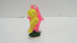 Vintage 3 " Spring Bird & Pink Birdhouse Gurley Candle Easter Decoration Eas71