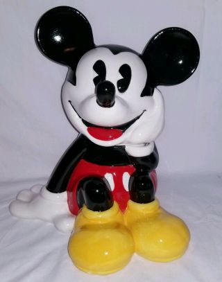 Vintage Disney Mickey Mouse 12 Inch Ceramic Cookie Jar