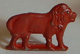 Vtg 1920 Red Metal Lion Stand Up Big Cat Cracker Jack Toy Prize