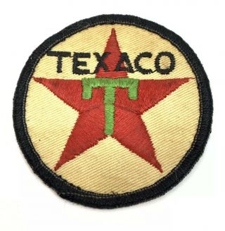 Vtg Texaco Round Patch Reg.  Tm.  Retro Gas Service Station Attendant Uniform Logo