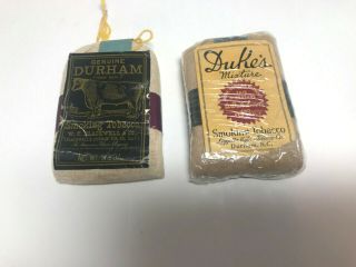 Two Vintage Durham and Dukes Smoking Tobacco Bags,  not for use 3