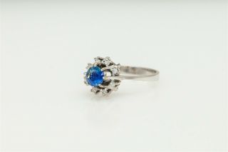 Antique 1950s $6000 1.  30ct CERTIFIED NO HEAT Blue Sapphire Diamond 14k Gold Ring 2