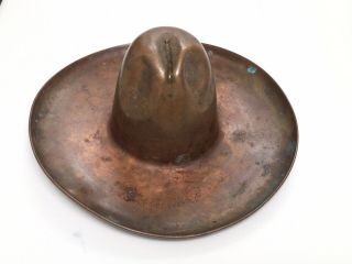 Vintage Signed/dated 1937 Usjcc Copper 10 Gallon Hat Ashtray