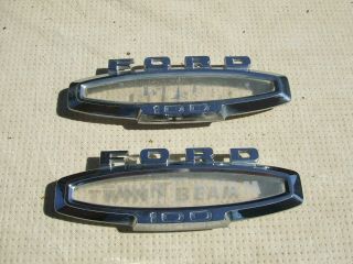 1965 - 1966 Ford F - 100 Twin I Beam Side Fender Emblem Badges Vintage