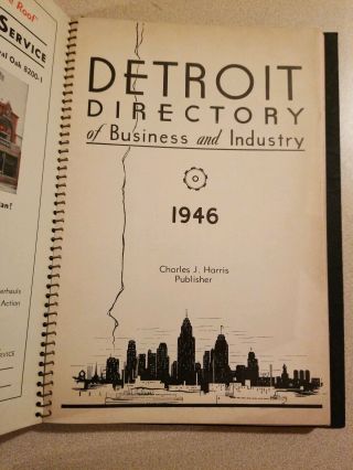 Vintage 1946 Phone Book Detroit Directory of Business and Industry 3