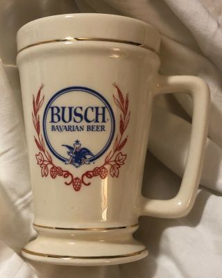 Vintage Busch Bavarian Beer Stein Eagle Anhauser Mug Ceramic