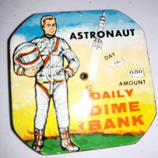 Vintage Toy Bank - Astronaut Daily Dime Bank - Made By Kalon Mfg.