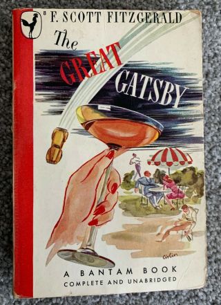 The Great Gatsby F.  Scott Fitzgerald Bantam No.  8 Paperback 1945 Book Vtg Ww2
