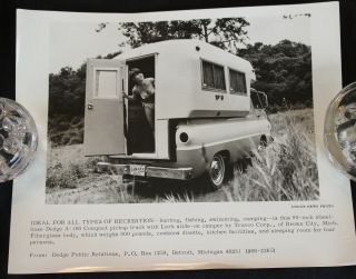 Vintage 1966 Dodge A - 100 Compact Pickup Truck With Lark Camper Photo