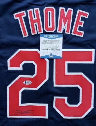 Hof Jim Thome Signed Auto Cleveland Indians Xl Jersey Beckett Witnessed